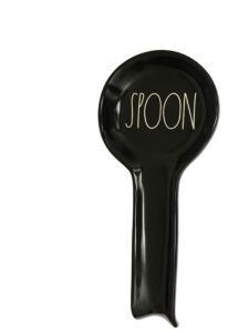 rae dunn by magenta spoon spoon rest (black with white lettering) artisan collection