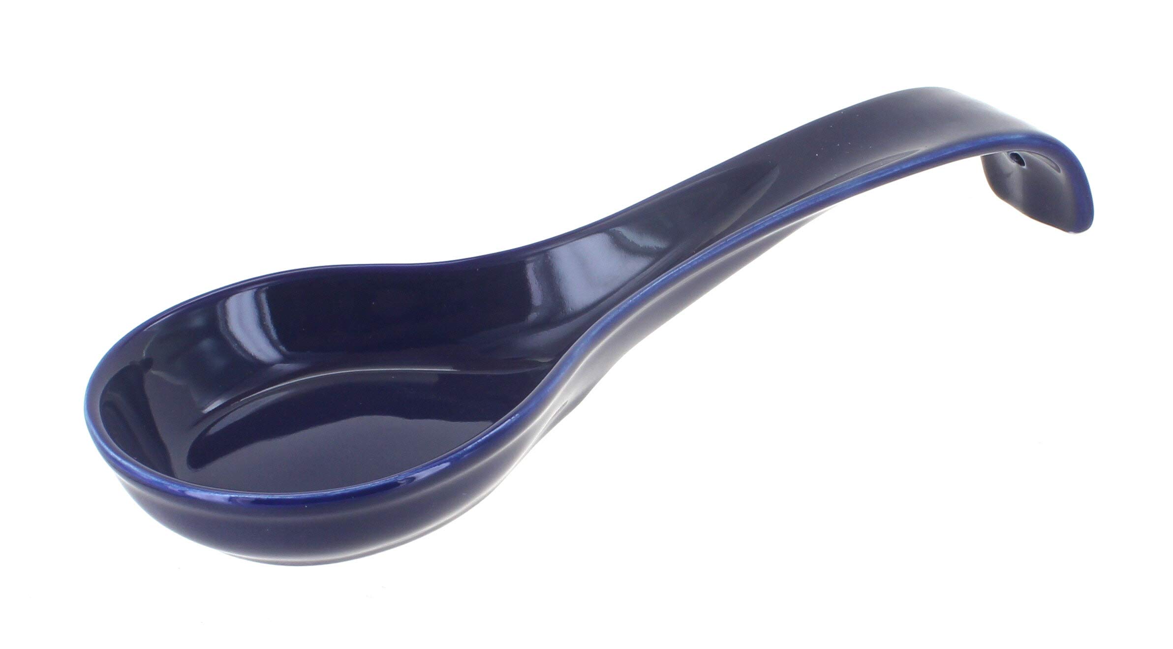 Blue Rose Polish Pottery Cobalt Large Spoon Rest