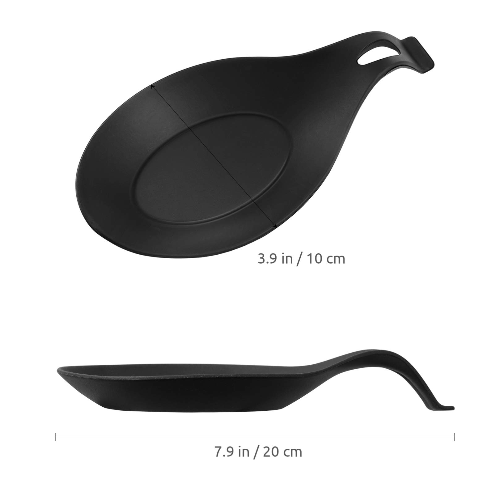 DOITOOL 2PCS Black Silicone Spoon Rests for Kitchen Counter Stove Top, Silicone Spoon Holder for Stove Top Countertop Spatula Ladle Spoon Utensil Holder