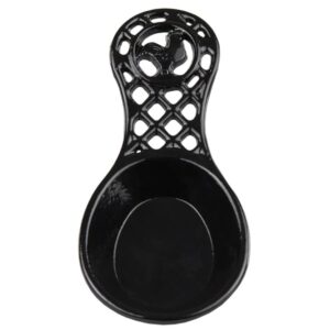 Linen Store Cast Iron Rooster Spoon Rest Kitchen Decor Utensils Holder Black