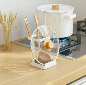 utensil and pot lid holder - spoon rest for stove top - lid holder for kitchen - tablet holder - kitchen organizer - modern sleek design