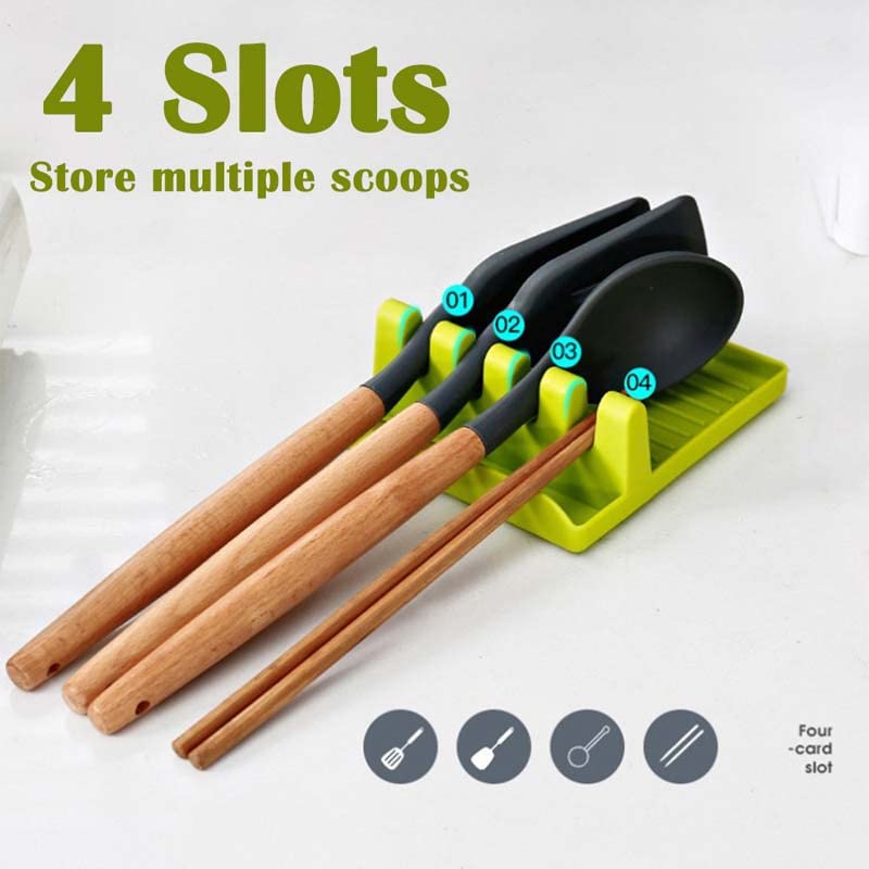 Spooner - Multi-Utensil Holder - Heat resistant, BPA free and with drip tray holder to place on the counter, next to the stove or in the kitchen for spoons.