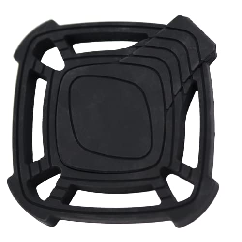 Iconikal Silicone Trivet with Built-in Folding Spoon Rest, Black for Hot Dishes Pots Pans Stirring Soups Chili