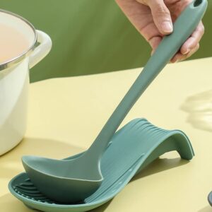 2 Pieces Silicone Spoon Rest,Heat Resistant Spoon Rest,Large Spoon Holder for Kitchen Counter Stove Top, Dishwasher Safe.