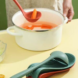 2 Pieces Silicone Spoon Rest,Heat Resistant Spoon Rest,Large Spoon Holder for Kitchen Counter Stove Top, Dishwasher Safe.