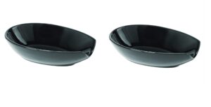 oggi black ceramic spoon rest, set of 2