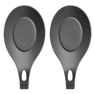 cabilock 2pcs silicone spoon mat cooking spoon holder metal spoon rest soup ladle holder large spatula holder cutlery rest chopstick silicon utensils tablespoon silica gel food grade