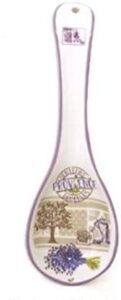 white ceramic provence lavender spoon rest - 9.25"
