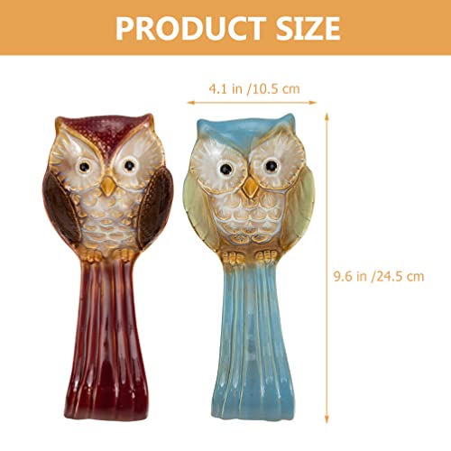 Cabilock 2pcs Owl Spoon Rest Tong Spatula Rest Spatula Ladle Holder Porcelain Spoon Rest House Accessories for Home Spoon Rest Holder Ornament Cooking Gadgets Ceramics Mushroom