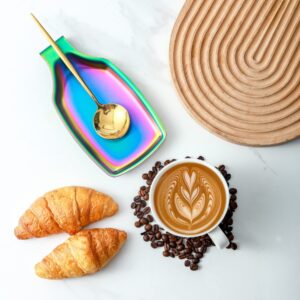 Gold spoon rest +Rainbow spoon rest