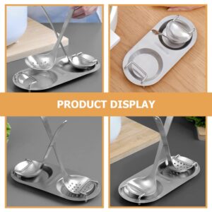 Cabilock Stainless Steel Spoon Rack Ladle Rest Chopsticks Pillow Pot Spoon Holder Cutlery Stand Pan Lid Holder Gold Spoon Rest Utensils Rest Utensil Holder Household Cutlery Rack