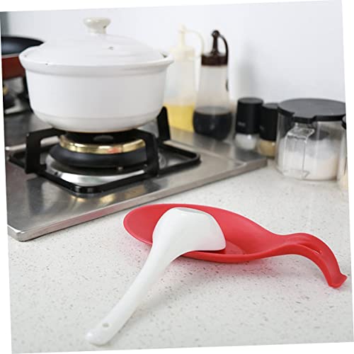 Cabilock 2pcs Spoon Spoon Rest Silicone Spoon Rest Stove Top Spoon Holder Spoon Rest Spoon Rest Kitchen Utensil Holder Durable Spoon Rest Spoon Rack Spoon Rack Large Almond