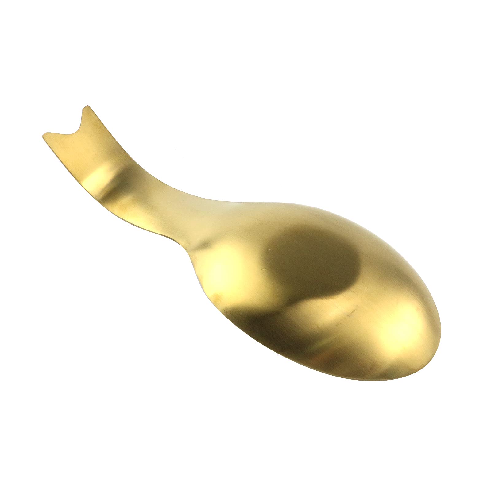 Woogim Fish Shape Stainless Steel Spoon Rest for Kitchen Accessories 304 Steel Thicken 1 Pcs Gold