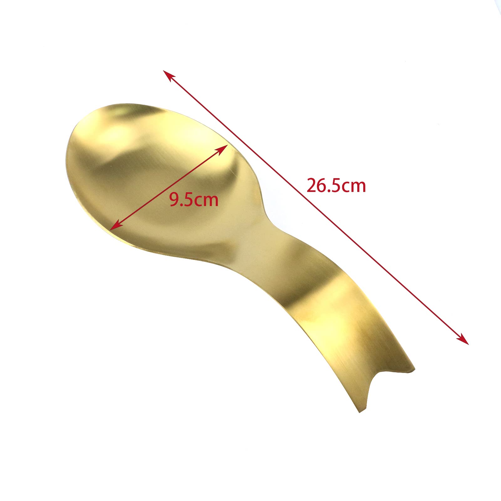 Woogim Fish Shape Stainless Steel Spoon Rest for Kitchen Accessories 304 Steel Thicken 1 Pcs Gold