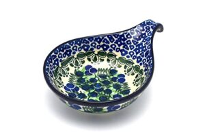 polish pottery spoon/ladle rest - huckleberry