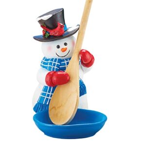 collections etc hand-painted holiday snowman spoon rest