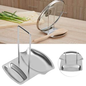 Spoon Rest with Lid Holder, Pot Lid Holder and Spoon Rest, Stainless Steel Utensils Lid Spoon Holder Ladle Rest Pot Lid Rack Shelf Stand Holder Multifunctional Storage Rack Stove Organize