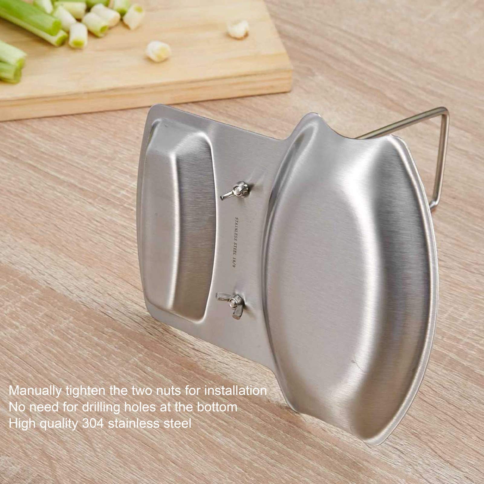 Spoon Rest with Lid Holder, Pot Lid Holder and Spoon Rest, Stainless Steel Utensils Lid Spoon Holder Ladle Rest Pot Lid Rack Shelf Stand Holder Multifunctional Storage Rack Stove Organize