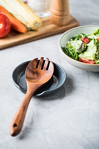 Porcelain Spoon Rest with Drip Tray for Multiple Utensils, Cooking&Large Stove Spoon Holder