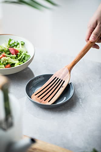 Porcelain Spoon Rest with Drip Tray for Multiple Utensils, Cooking&Large Stove Spoon Holder