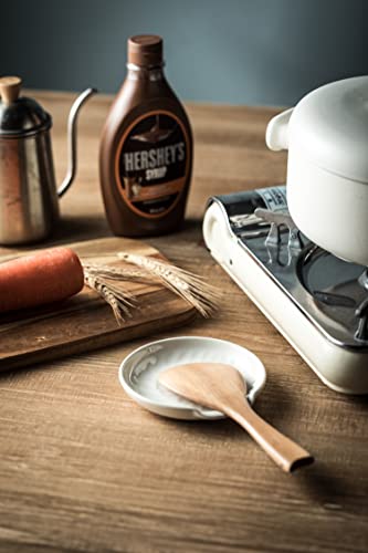 Porcelain Spoon Rest with Drip Tray for Multiple Utensils, Cooking&Large Stove Spoon Holder