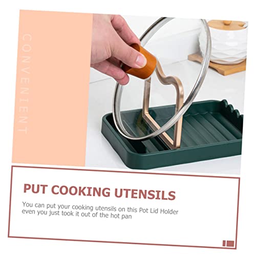 Angoily 2pcs Collapsible Shelf Pan Lid Holder Spoon Rest Holder Spoon Rest Kitchen Counter Pan Lid Rack Pot Lid Organizer Silicone Spoons Spatula Holder Plastic Kitchen Rack Storage