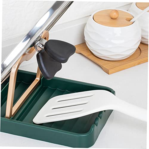 Angoily 2pcs Collapsible Shelf Pan Lid Holder Spoon Rest Holder Spoon Rest Kitchen Counter Pan Lid Rack Pot Lid Organizer Silicone Spoons Spatula Holder Plastic Kitchen Rack Storage