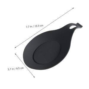 Zerodeko 3pcs Silicone spoon rest cooking utensil rest silicon spoon rest kitchen spoon rest tea bag holders black desk mat household spoon rest holder Storage rack desktop