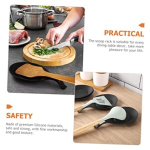 Cabilock 3pcs Silicone Spoon Rest Practical Spoon Rest Black Cutlery Household Spoon Rest Holder Silicone Kitchen Utensils Silicone Desktop Spoon Rest Delicate Counter