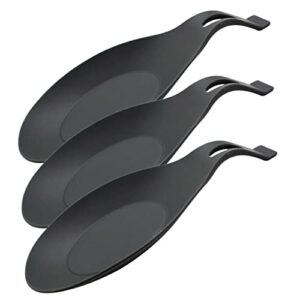 doitool 3pcs silicone spoon rest cooking accessories utensil rest plate teapot spoon rest cooking spoon holder kitchen spoon rest silicone spoon holder utensils simple tea spoon