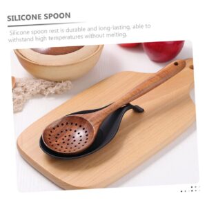 DOITOOL grill utensil holder cooking utensil holder clean spoon holder tea spoon rest teaspoon rest spoon rest black chopstick holder tableware rest ladle rest dripping water