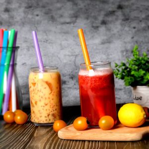 50 Pcs Jumbo Smoothie Straws,Disposable Plastic Colorful Boba Straws.