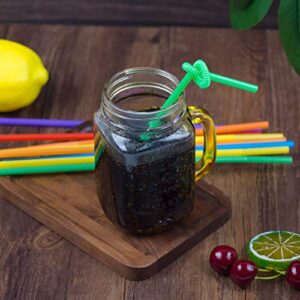 [Individually Wrapped] 100 Pcs Colorful Flexible Plastic Straws, Disposable Bendy Straws, 10.2" Long and 0.23'' Diameter, BPA-Free