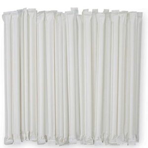 DuraHome Clear Plastic Straws Individually Wrapped 1000 Pack - 8 inch Drinking Straw, BPA Free - Restaurant Style Disposable Straws 0.24" Wide, Bulk Set