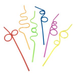 12-Pk Crazy Straws for Kids Silly Straws for Kids Plastic Straws Reusable Drinking Straws Reusable Plastic Straws Plastic Reusable Straws for Kids Reusable Straws Hard Plastic Straws Party Straws