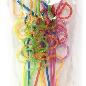 12-Pk Crazy Straws for Kids Silly Straws for Kids Plastic Straws Reusable Drinking Straws Reusable Plastic Straws Plastic Reusable Straws for Kids Reusable Straws Hard Plastic Straws Party Straws