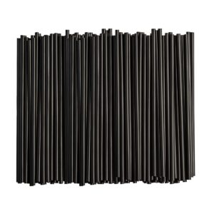 comfy package, [250 count] black disposable plastic drinking straws - 7.75" high