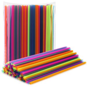 300 Cocktail Bar Straws for Drinks - Coffee Drink Stirrers Plastic- Short Coffee Stir Straws - Neon Mini Bar Cocktail Straws