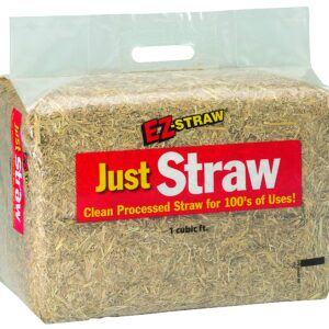 EZ-Straw Just Straw Clean Processed Straw – Multi Purpose - Small Bale (1 Cubic Foot)