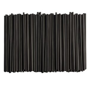comfy package, [500 count] disposable plastic drinking straws - 7.75" high - black