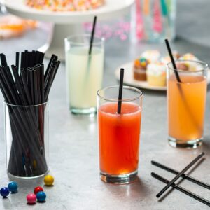 Comfy Package, [500 Count] Disposable Plastic Drinking Straws - 7.75" High - Black