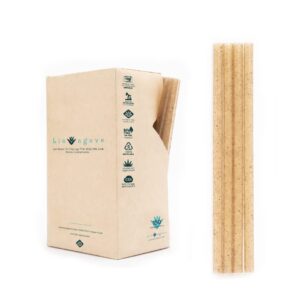 bio agave - 150 pack biodegradable 8 1/4" standard straws made from agave fibers | plant based eco friendly products | drinking straws | reusable straws