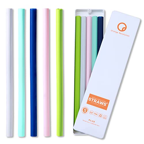 5Pcs Reusable Silicone Straws, Food Grade Openable Drinking Straw, BPA Free Snap Straws,Open for cleaning, Flexible Straw Hot & Cold Compatible for Home,Party,Travel