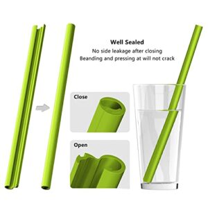 5Pcs Reusable Silicone Straws, Food Grade Openable Drinking Straw, BPA Free Snap Straws,Open for cleaning, Flexible Straw Hot & Cold Compatible for Home,Party,Travel