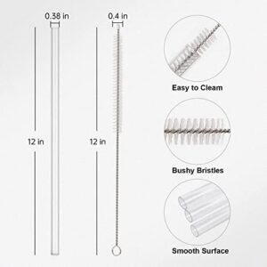 Replacement Straws for Stanley 40oz Adventure Quencher Travel Tumbler, 6 pack Reusable Plastic Straws with Cleaning Brush Compatible with Stanley Cup Stanley Water Jug (12inch Long)