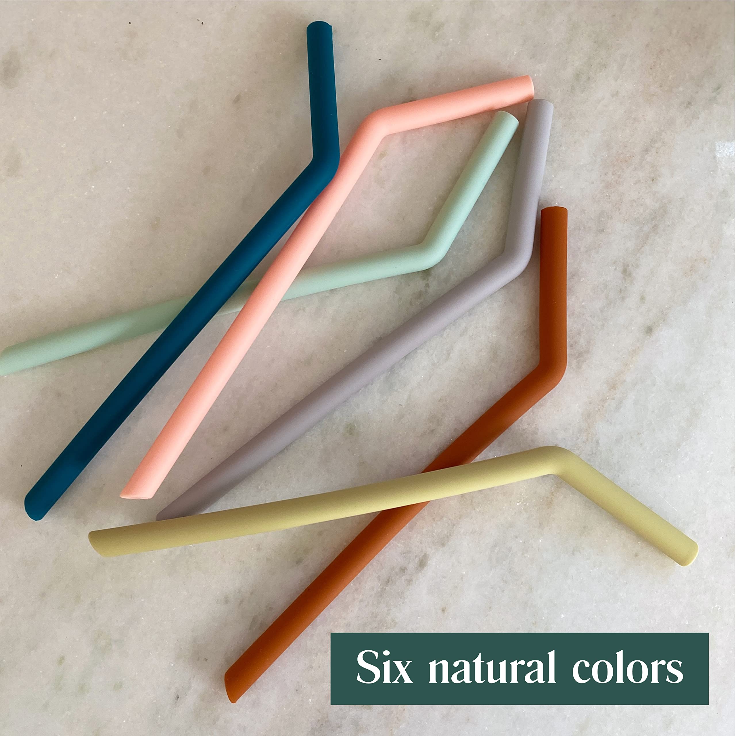 Simka Rose Silicone Straws - Reusable, Short, Bendy Kids Straws - BPA Free,Baby & Toddler Straw Set with Cleaning Brush - 5-inch, Multicolor