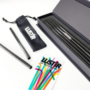carbon fiber reusable drinking straws - tall | 4 pack