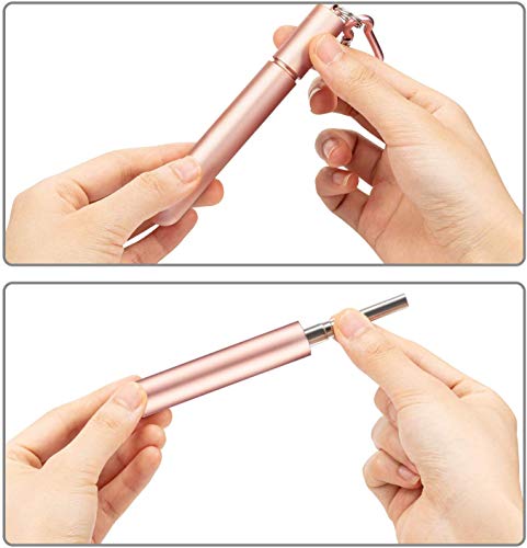 Collapsible Reusable Telescopic Metal Straws 3 pack Stainless Steel Brush Drinking Straws Foldable Straw Mix (Rose, Black, Silver)