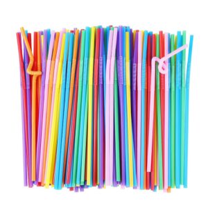 ALINK 200 Colorful Flexible Straws + 10 Tritan Reusable Straws with Cleaning Brush