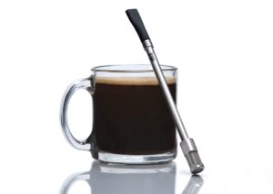 jogo - the original coffee and tea brewing straw - portable coffee maker - stainless steel single serve strainer - filter function for hot & cold brew - yerba mate straw for loose leaf teas & coffee